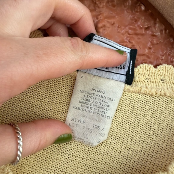 Southern Lady Women’s Yellow Floral Embroidered Cardigan Size XL Summer Cottage - Picture 4 of 6